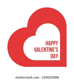 two hearts, happy valentine's day vector illustration