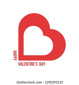 two hearts, happy valentine's day vector illustration