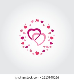 two hearts have come together on white backround