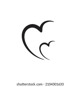 Two hearts icon design vector illustration