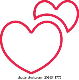 Two hearts icon. Double heart symbol of love design.eps
