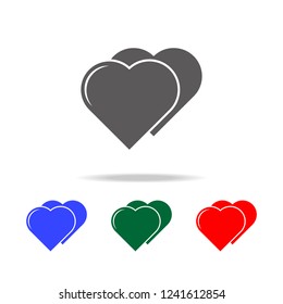 two hearts icon. Elements of love in multi colored icons. Premium quality graphic design icon. Simple icon for websites, web design, mobile app, info graphics