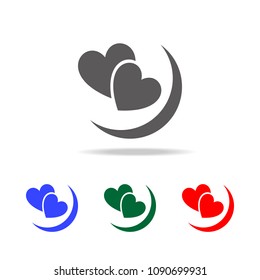 two hearts icon. Elements of Valentine's Day in multi colored icons. Premium quality graphic design icon. Simple icon for websites, web design, mobile app on white background