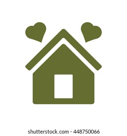  Two hearts icon. Flat design.