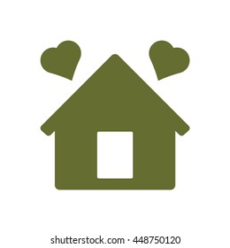  Two hearts icon. Flat design.
