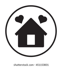  Two hearts icon. Flat design.