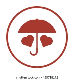  Two hearts  icon. Flat design.
