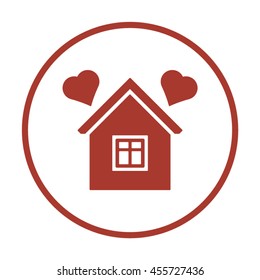  Two hearts  icon. Flat design.