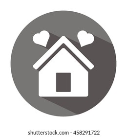  Two hearts icon. Flat design.