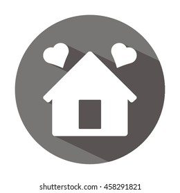  Two hearts icon. Flat design.