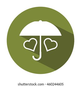 Two hearts  icon. Flat design.