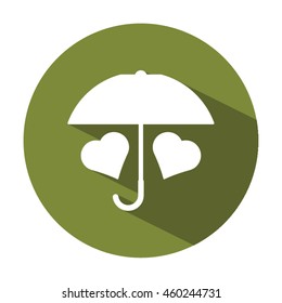  Two hearts  icon. Flat design.
