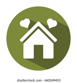  Two hearts icon. Flat design.