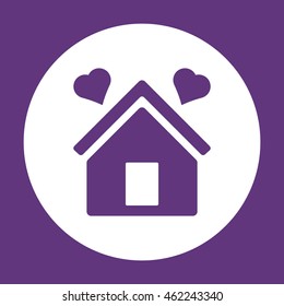  Two hearts icon. Flat design.