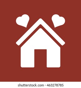  Two hearts icon. Flat design.