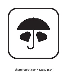  Two  hearts   icon, isolated. Flat  design. 