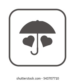  Two  hearts   icon, isolated. Flat  design. 