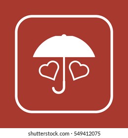  Two  hearts   icon, isolated. Flat  design. 