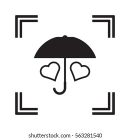  Two  hearts   icon, isolated. Flat  design. 