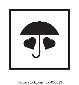  Two  hearts   icon, isolated. Flat  design. 