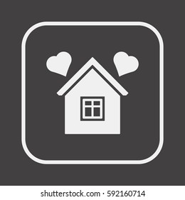  Two  hearts   icon, isolated. Flat  design. 