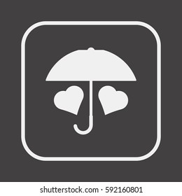  Two  hearts   icon, isolated. Flat  design. 