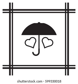  Two  hearts   icon, isolated. Flat  design. 