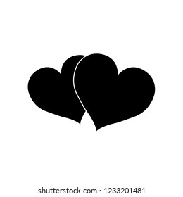 Two Hearts Icon Logo On White Stock Vector (Royalty Free) 1233201481 ...