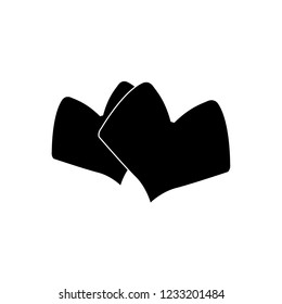 two Hearts icon, logo on white background