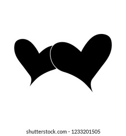 two Hearts icon, logo on white background