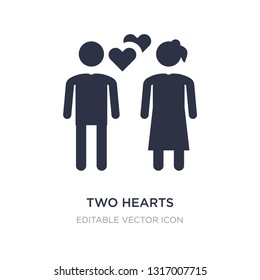 two hearts icon on white background. Simple element illustration from People concept. two hearts icon symbol design.