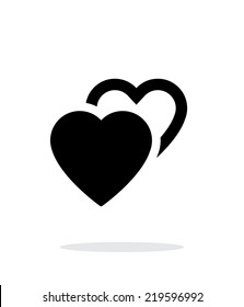 Two hearts icon on white background. Vector illustration.