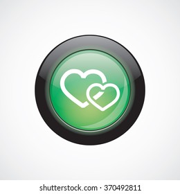 two hearts icon, on white background