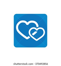 two hearts icon, on white background