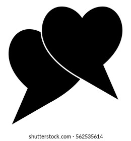 Two hearts icon. Simple illustration of two hearts vector icon for web