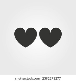 Two hearts icon - Simple Vector Illustration