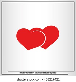 two hearts icon vector
