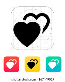 Two Hearts Icon. Vector Illustration.