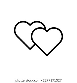 Two hearts icon, vector two hearts icon illustration on white background..eps