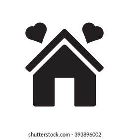  two hearts  icon, vector illustration. Flat design style