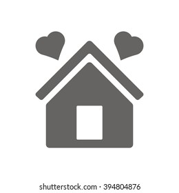  two hearts  icon, vector illustration. Flat design style