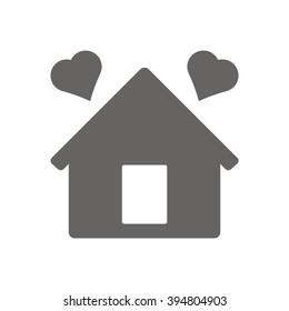  two hearts  icon, vector illustration. Flat design style