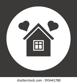  two hearts  icon, vector illustration. Flat design style
