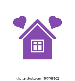 two hearts  icon, vector illustration. Flat design style