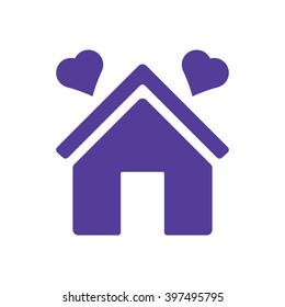  two hearts  icon, vector illustration. Flat design style