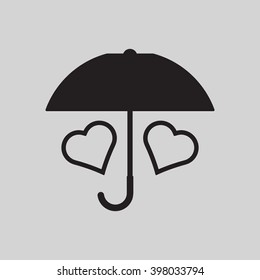  two hearts  icon, vector illustration. Flat design style