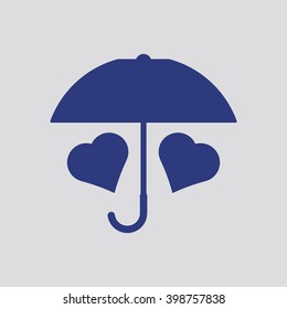  two hearts  icon, vector illustration. Flat design style
