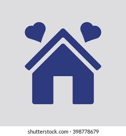 two hearts  icon, vector illustration. Flat design style