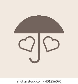  two hearts  icon, vector illustration. Flat design style