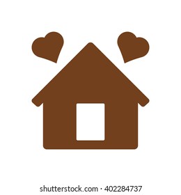  two hearts  icon, vector illustration. Flat design style
